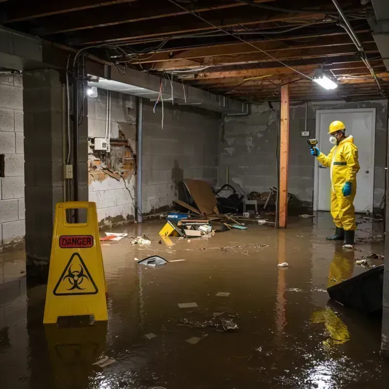 Flooded Basement Electrical Hazard in Industry, PA Property